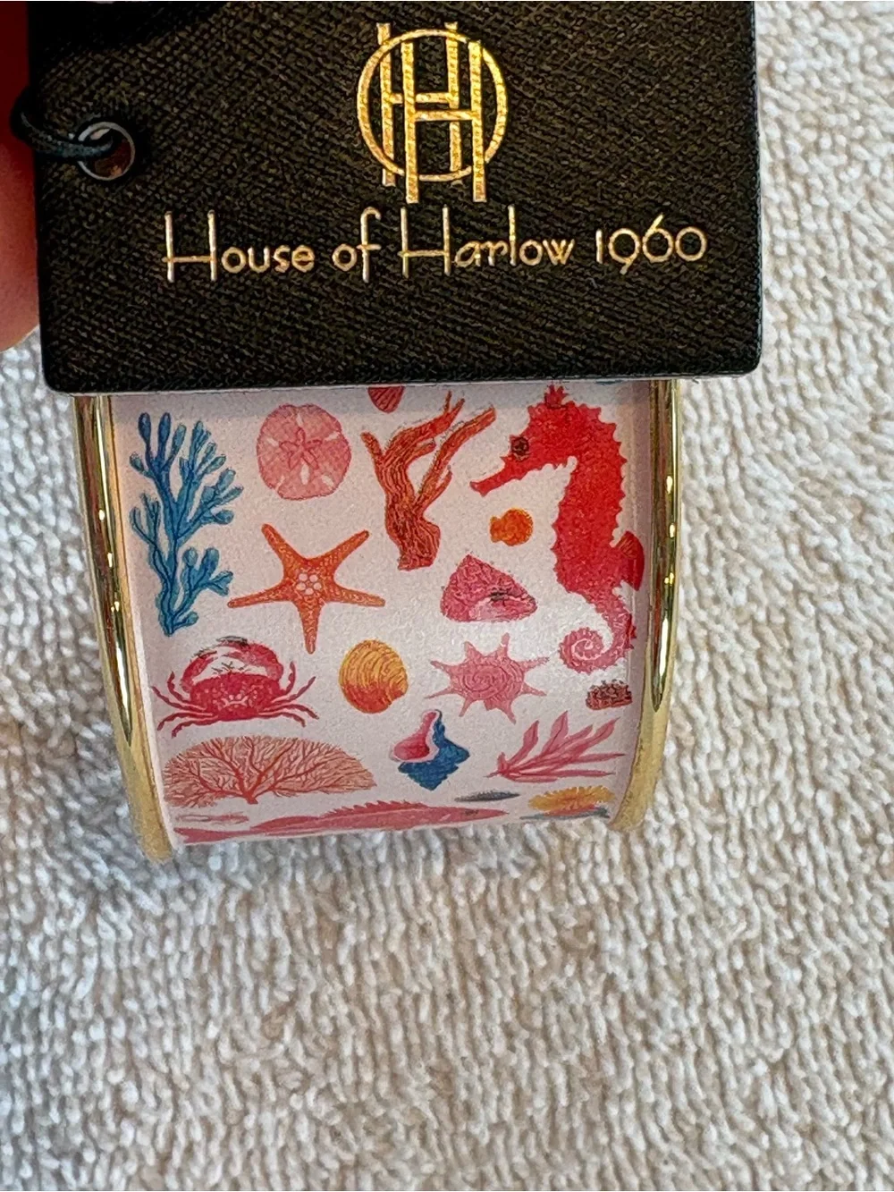 House of Harlow 1960 Sea Life Bracelet Enamel Cuff Bangle NWT